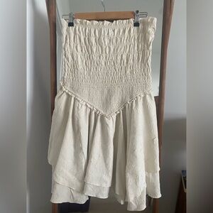 Urban Outfitters Cream Ruffled Dress